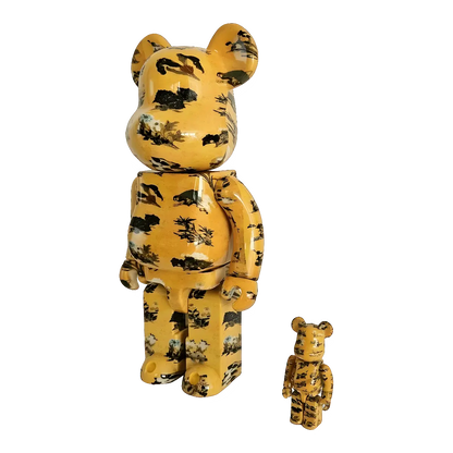 Bearbrick Ito Jakuchu Hundred Flowers Fusuma Kotohira-gu Shrine 100%+400% schräg