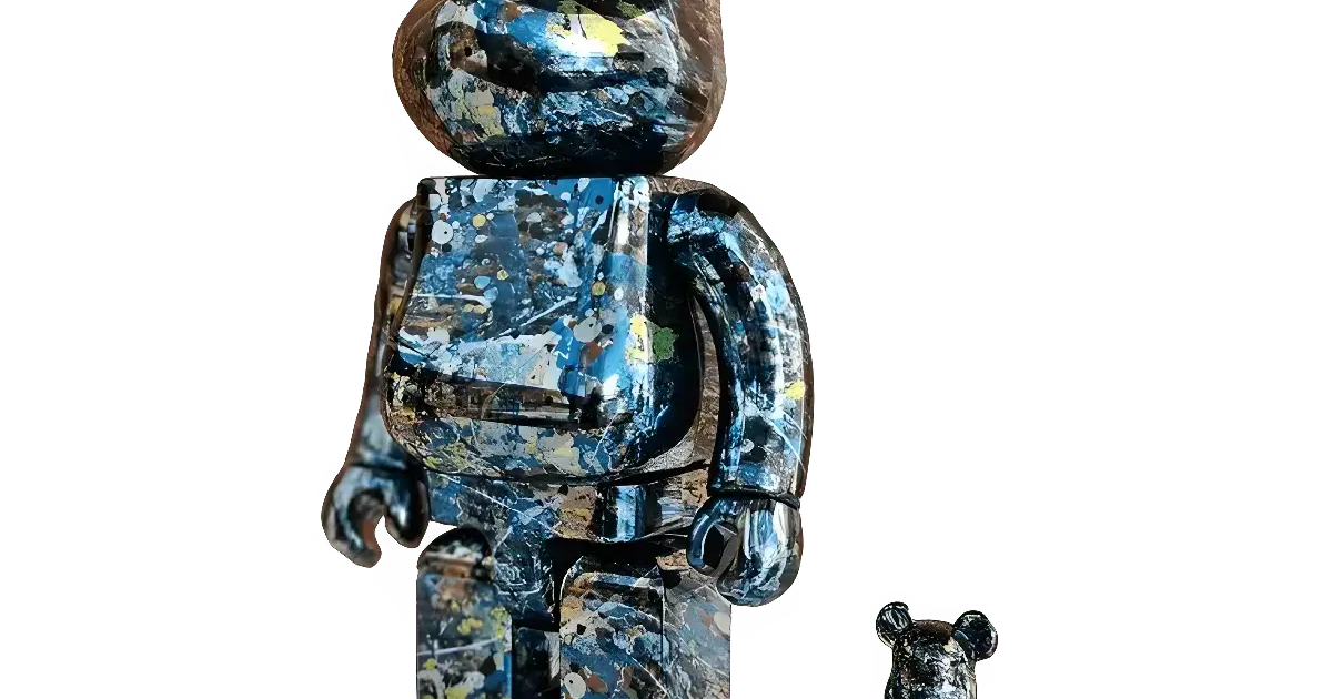 BE@RBRICK Jackson Pollock Studio Chrome Version 100%+400%
