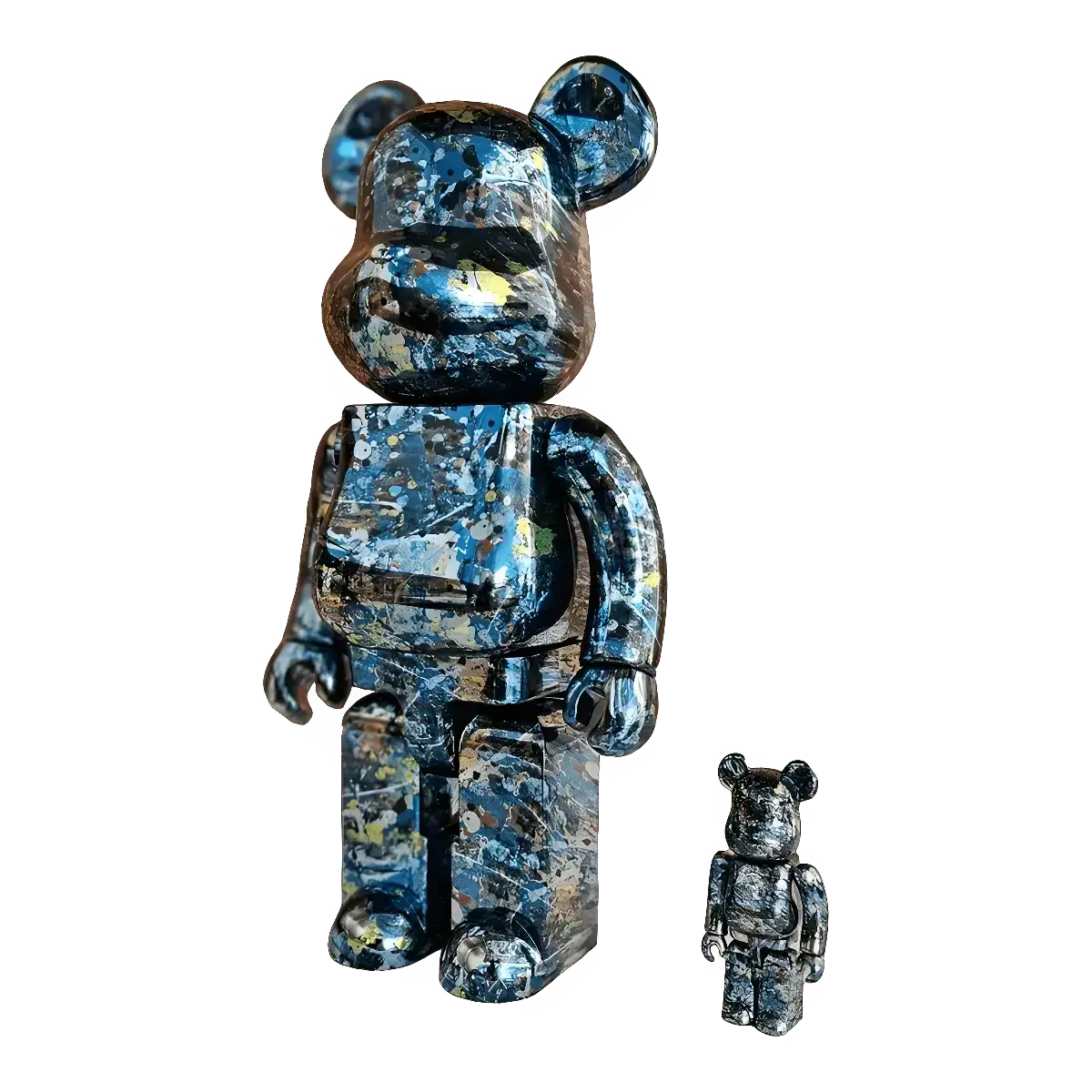 BE@RBRICK Jackson Pollock Studio Chrome Version 100%+400% BE@RBRICK Jackson Pollock Studio Chrome Version 100%+400%