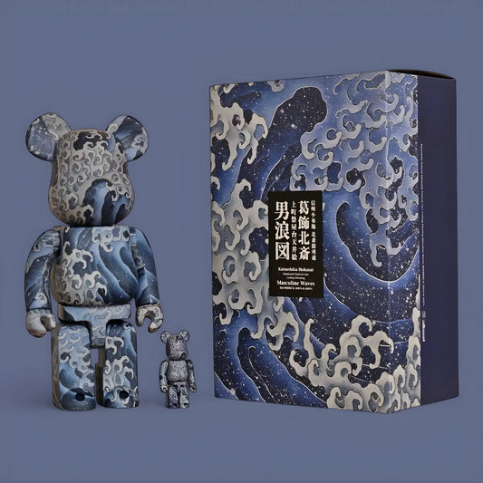 Bearbrick Katsushika Hokusai Kamimachi Festival Yatai Ceiling Painting 'Onami' 100%+400% mit Verpackung