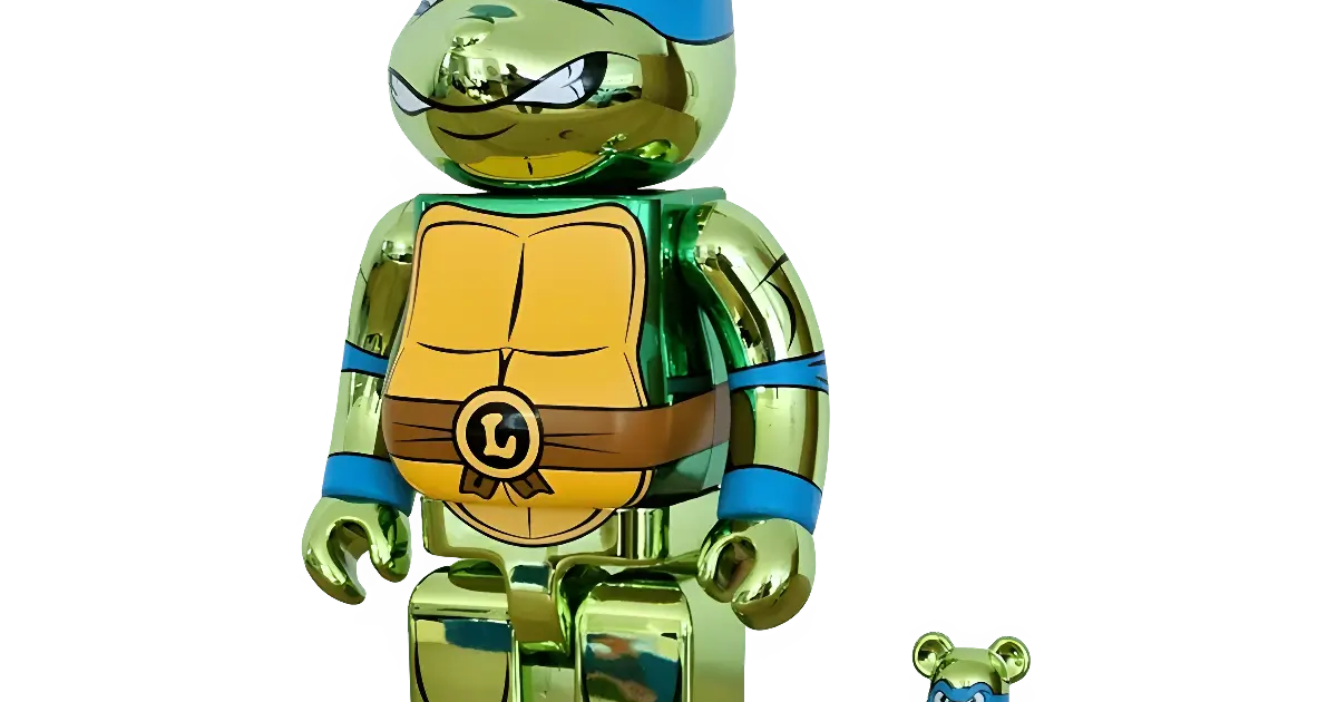 BE@RBRICK LEONARDO CHROME Ver. 100％&amp;400％ Bearbrick x Teenage Mutant Ninja Turtles Leonardo 100% & 400
