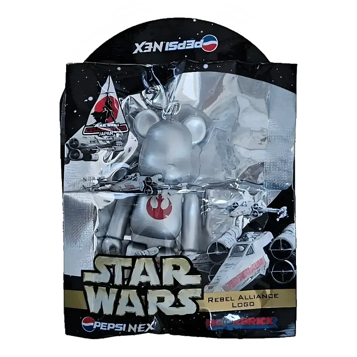 Bearbrick PEPSI.NEX × Star Wars - Rebel Alliance Logo 70% in der Verpackung