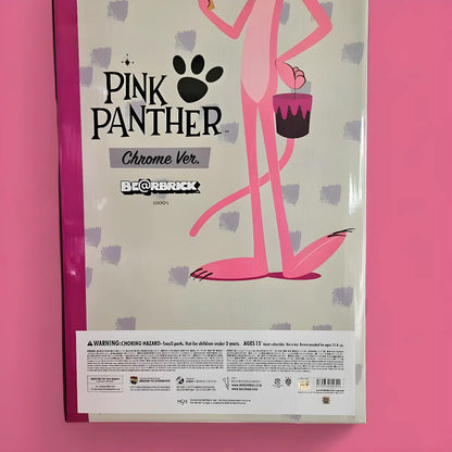 Bearbrick Pink Panther Chrome Version 1000% Verpackungsrückseite