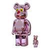 Bearbrick Pink Panther Chrome Version 100%+400% schräg
