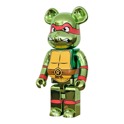 Bearbrick Raphael Chrome Version [Teenage Mutant Ninja Turtles] 1000% schräg