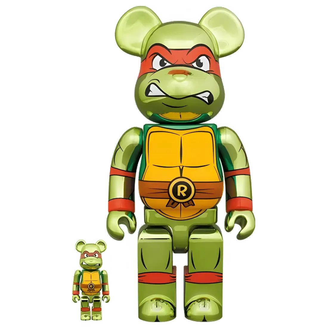Bearbrick Raphael Chrome Version [Teenage Mutant Ninja Turtles] 100%+400% Herstellerbild 1