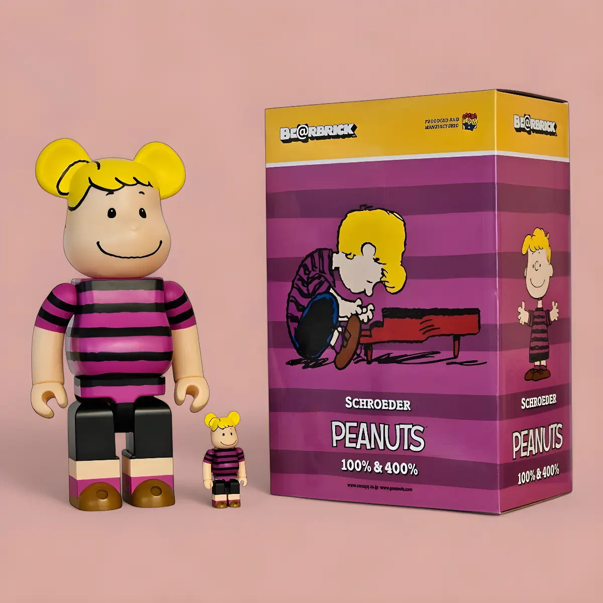 傷あり】ベアブリックピーナッツ シュローダー 100% & 400% ピーナッツ