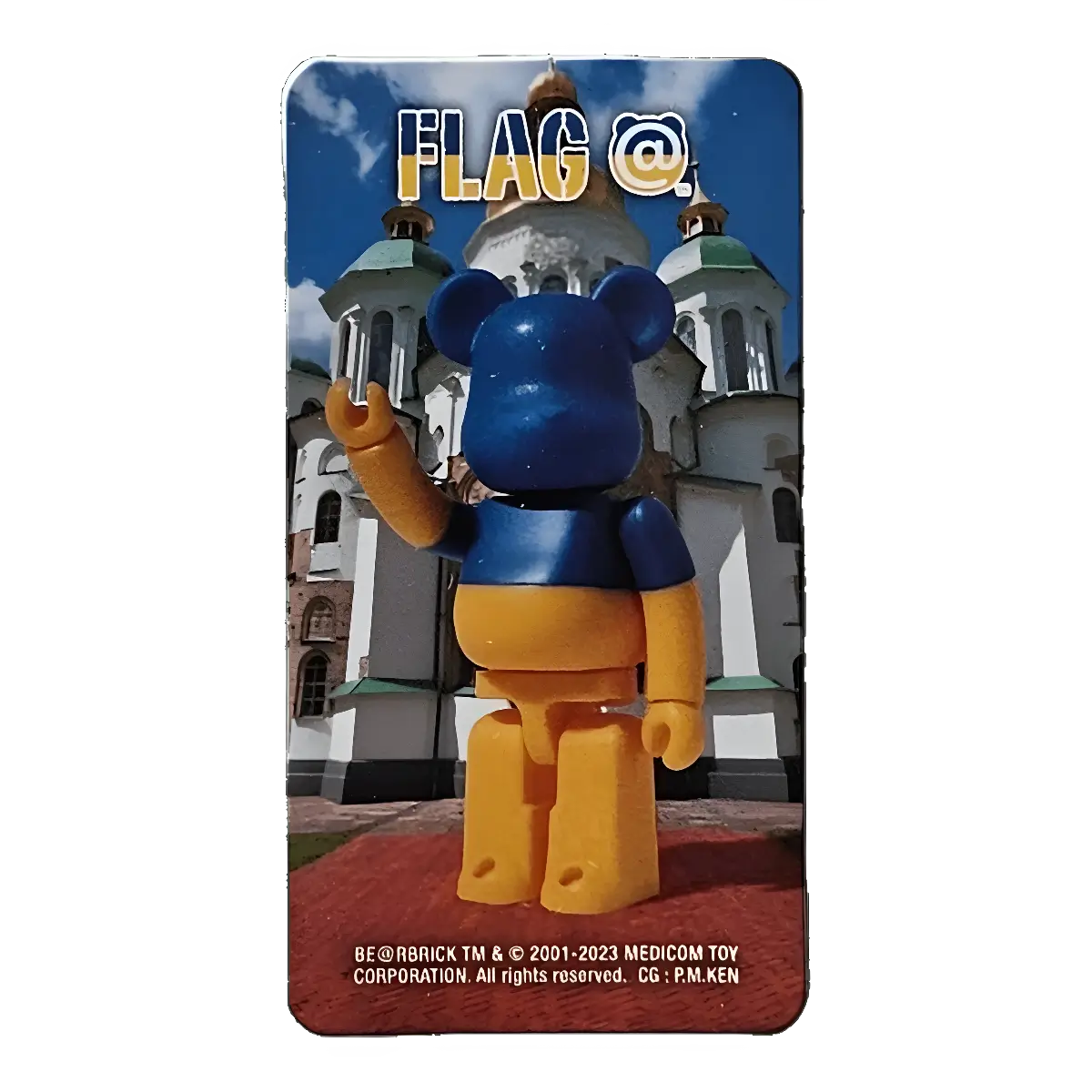 Bearbrick Series 46 Flag 'Ukraine' 100% Begleitkarte