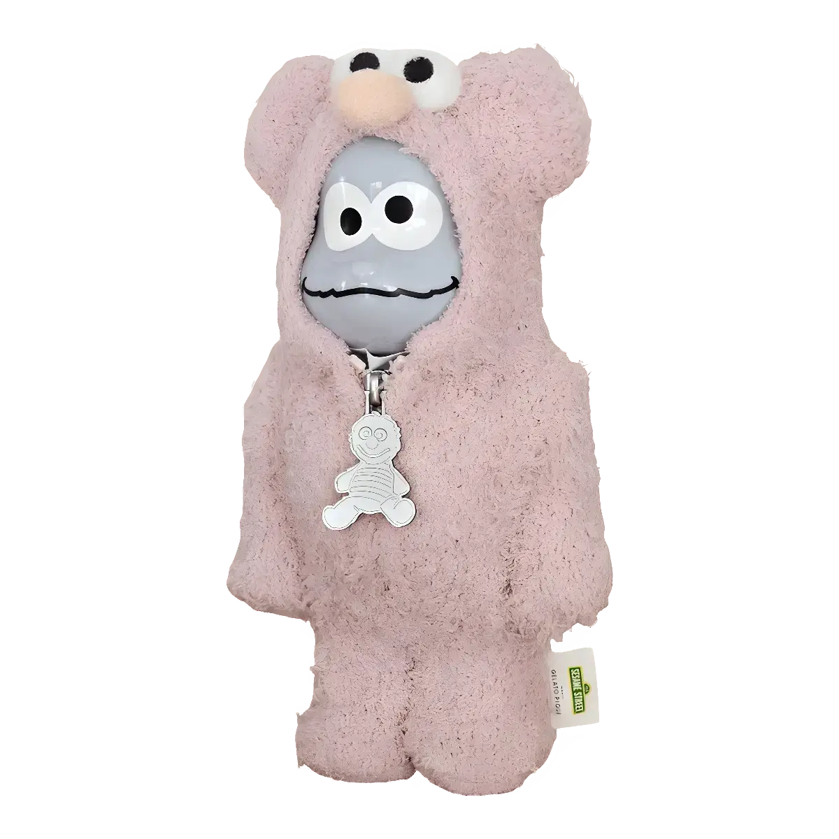 Bearbrick Sesame Street × Gelato Pique Cookie Monster in Elmo Costume 400% schräg