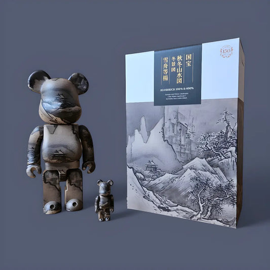 Bearbrick Sesshu National Treasure 'Autumn Winter Landscape Map (Winter Scenery)' 100%+400% mit Verpackung