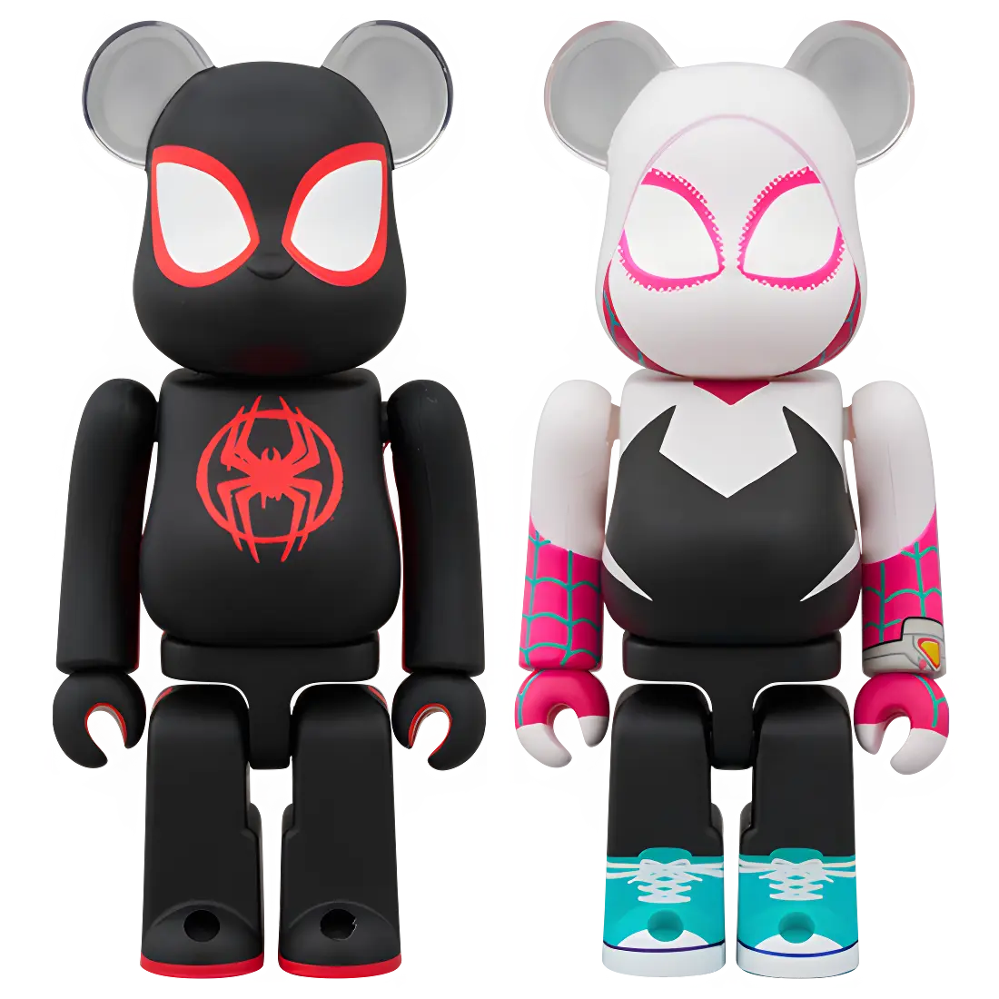 Bearbrick Spider-Man (Miles Morales) & Spider-Gwen 2er-Set 100% Herstellerbild 1