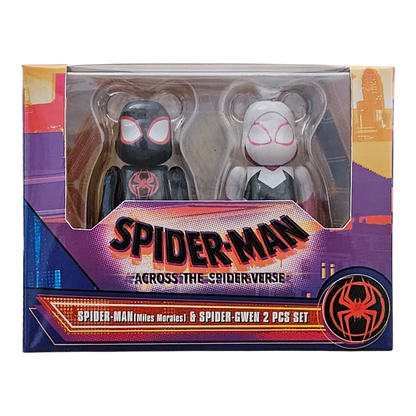 Bearbrick Spider-Man (Miles Morales) & Spider-Gwen 2er-Set 100% in der Verpackung