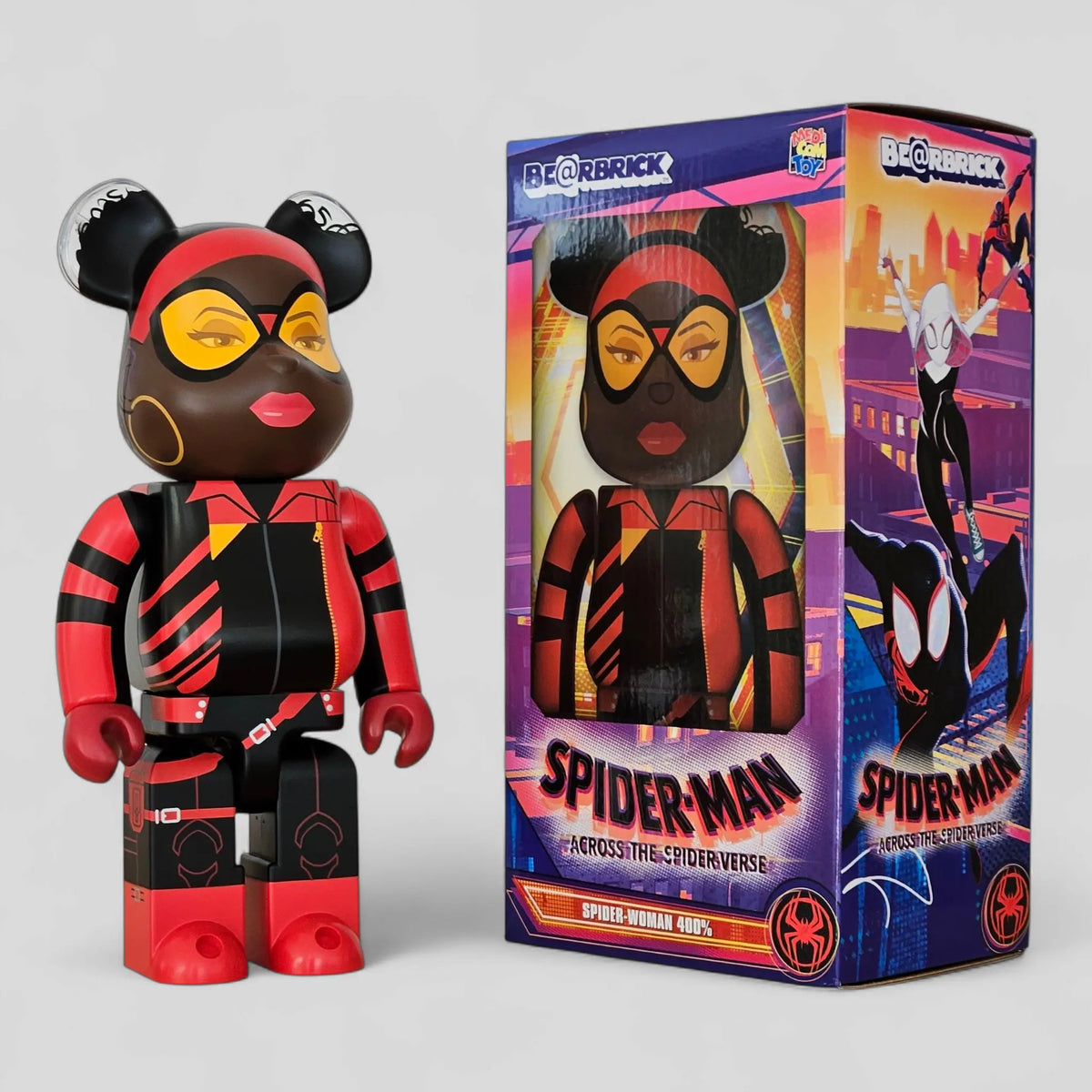 Bearbrick Spider-Woman [Spider-Man - Across the Spider-Verse] 400% mit Verpackung