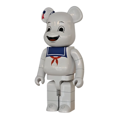Bearbrick Stay Puft Marshmallow Man White Chrome Version 1000% schräg