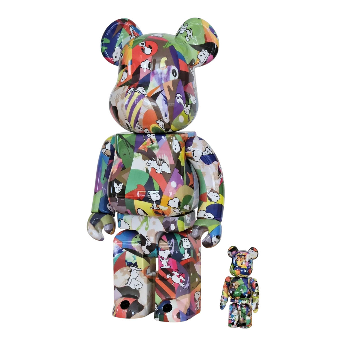 Bearbrick Tomokazu Matsuyama × PEANUTS 100%+400% schräg
