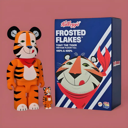 Bearbrick Tony the Tiger Vintage Flocky Version [Kellogg's Corn Frosties] 100%+400% mit Verpackung
