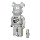 BE@RBRICK atmos White Chrome Version (100%+400%)
