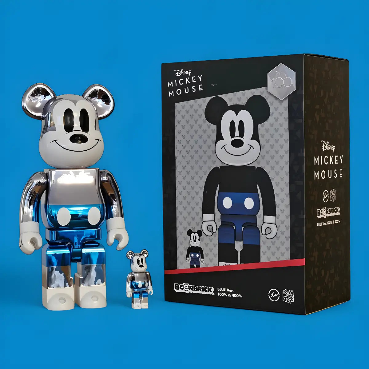 BE@RBRICK fragment design Mickey Mouse Blue Version 100%+400% BE@RBRICK fragment design Mickey Mouse Blue Version 100%+400%