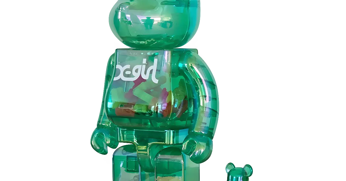 BE@RBRICK X-girl Clear Green Ver. 100%+400% | MyBearBrick.de