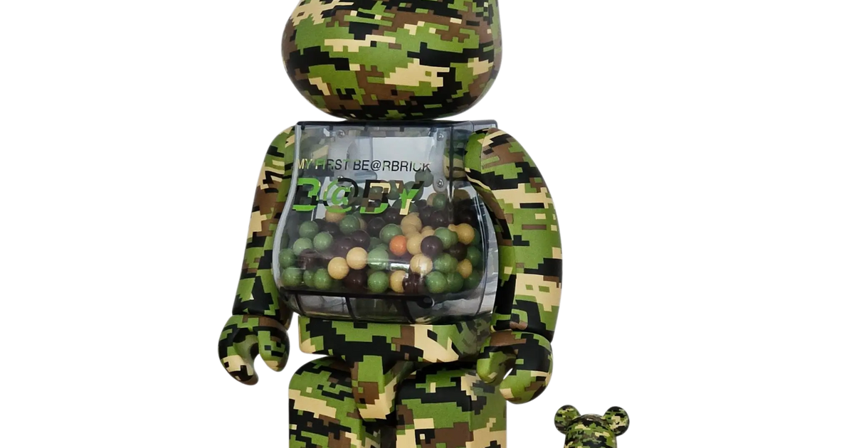 MY FIRST BE@RBRICK B@BY Digital Camo Version 100%+400%