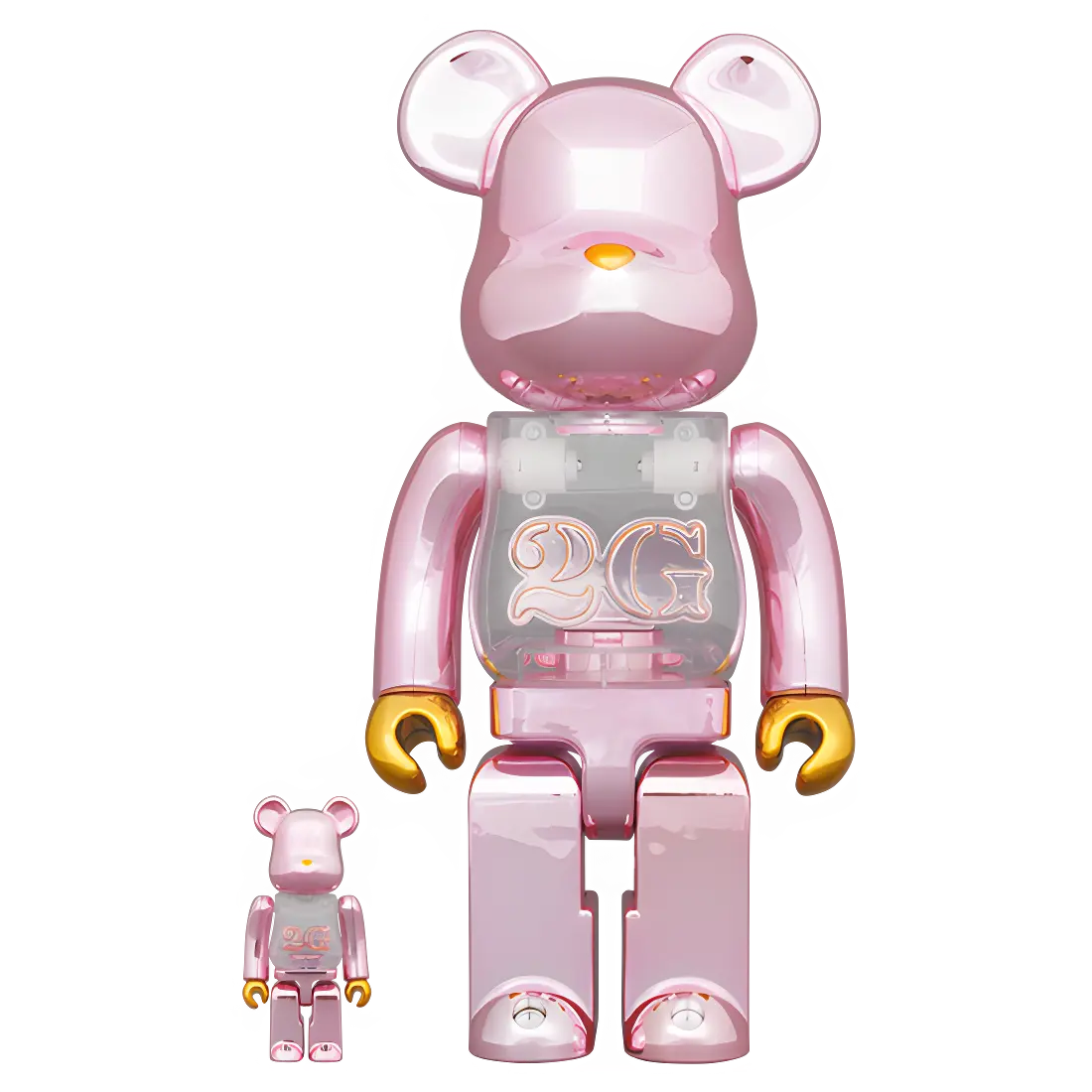 Bearbrick 2G Pink Gold Chrome 100%+400% Herstellerbild 1