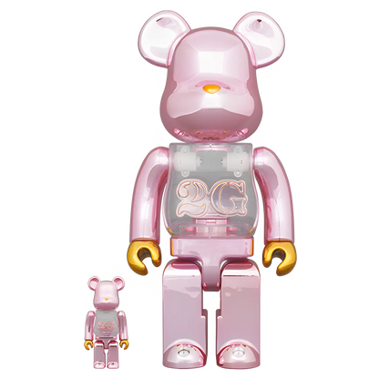 Bearbrick 2G Pink Gold Chrome 100%+400% Herstellerbild 1