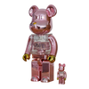 Bearbrick 2G Pink Gold Chrome 100%+400% schräg
