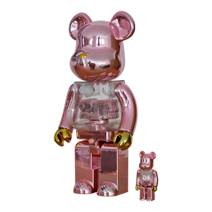 Bearbrick 2G Pink Gold Chrome 100%+400% schräg