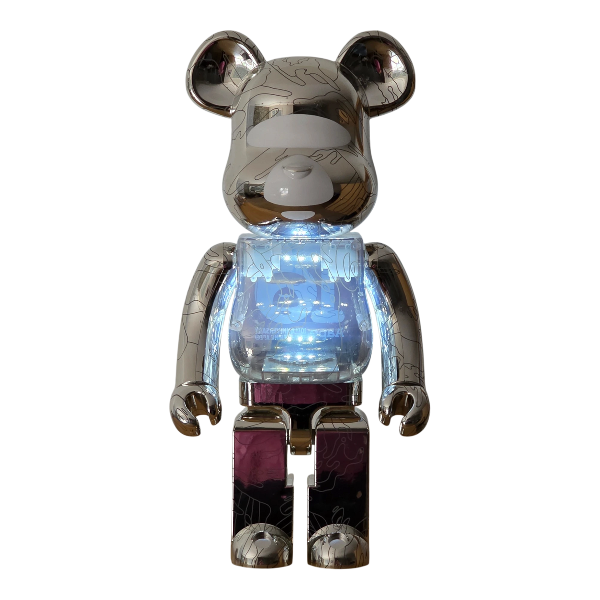 Bearbrick Aape by A BATHING APE® 10th Anniversary 1000% Beleuchtung
