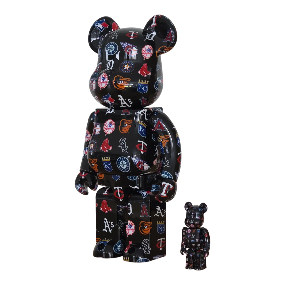 Bearbrick American League Black Version [MLB] 100%+400% schräg