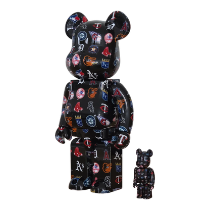 Bearbrick American League Black Version [MLB] 100%+400% schräg