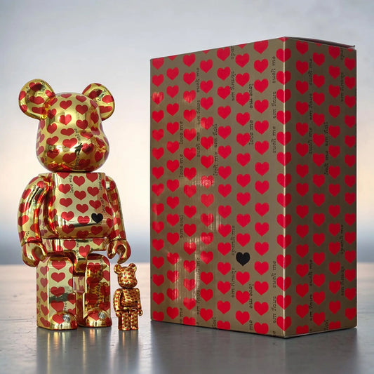 Bearbrick Amplifier® Gold Heart 100%+400% mit Verpackung