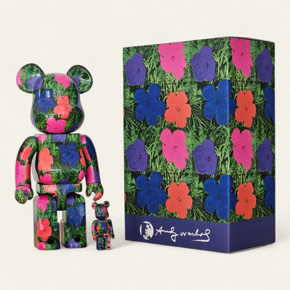 Bearbrick Andy Warhol "Flowers" 100%+400% mit Verpackung