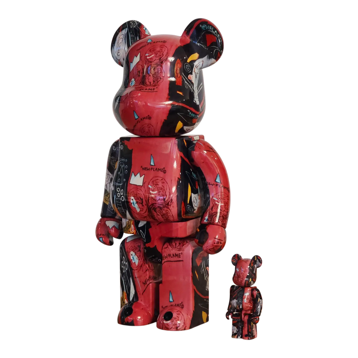 Bearbrick Andy Warhol × Jean-Michel Basquiat #1 100%+400% schräg