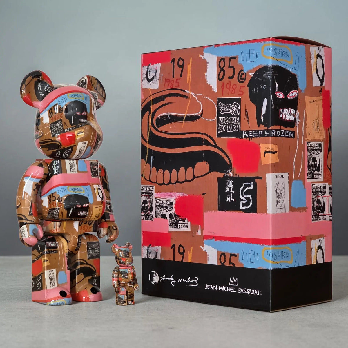 Bearbrick Andy Warhol × Jean-Michel Basquiat #2 100%+400% mit Verpackung
