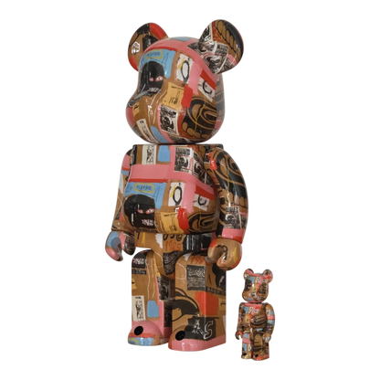 Bearbrick Andy Warhol × Jean-Michel Basquiat #2 100%+400% schräg