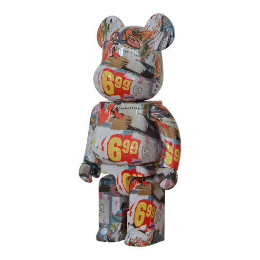 Bearbrick Andy Warhol × Jean-Michel Basquiat #4 400% schräg