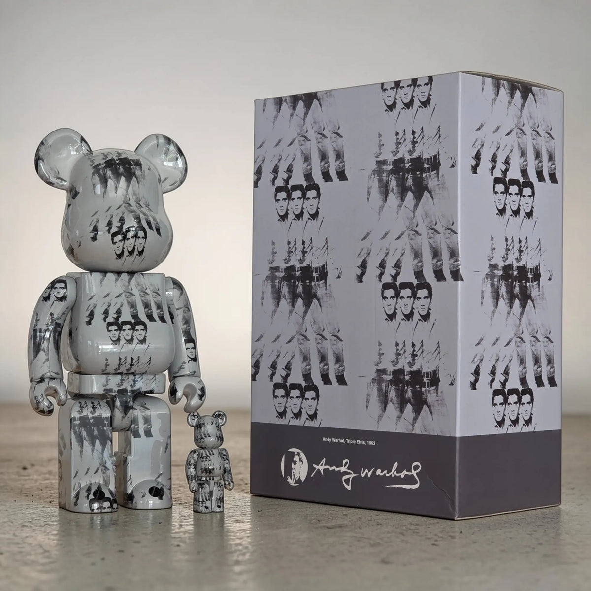Bearbrick Andy Warhol's Elvis Presley 100%+400% mit Verpackung