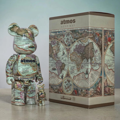 Bearbrick atmos Aged Map 100%+400% mit Verpackung