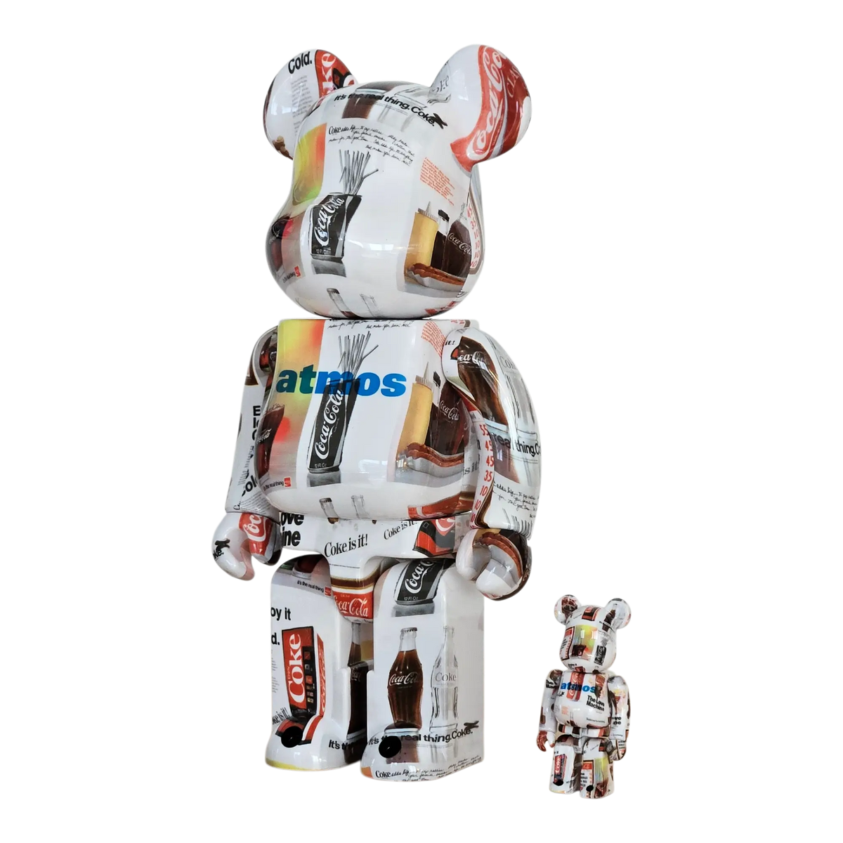 Bearbrick atmos × Coca-Cola Type-5 100%+400% schräg