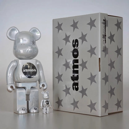 Bearbrick atmos White Chrome Version 100%+400% mit Verpackung