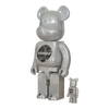 Bearbrick atmos White Chrome Version 100%+400% schräg
