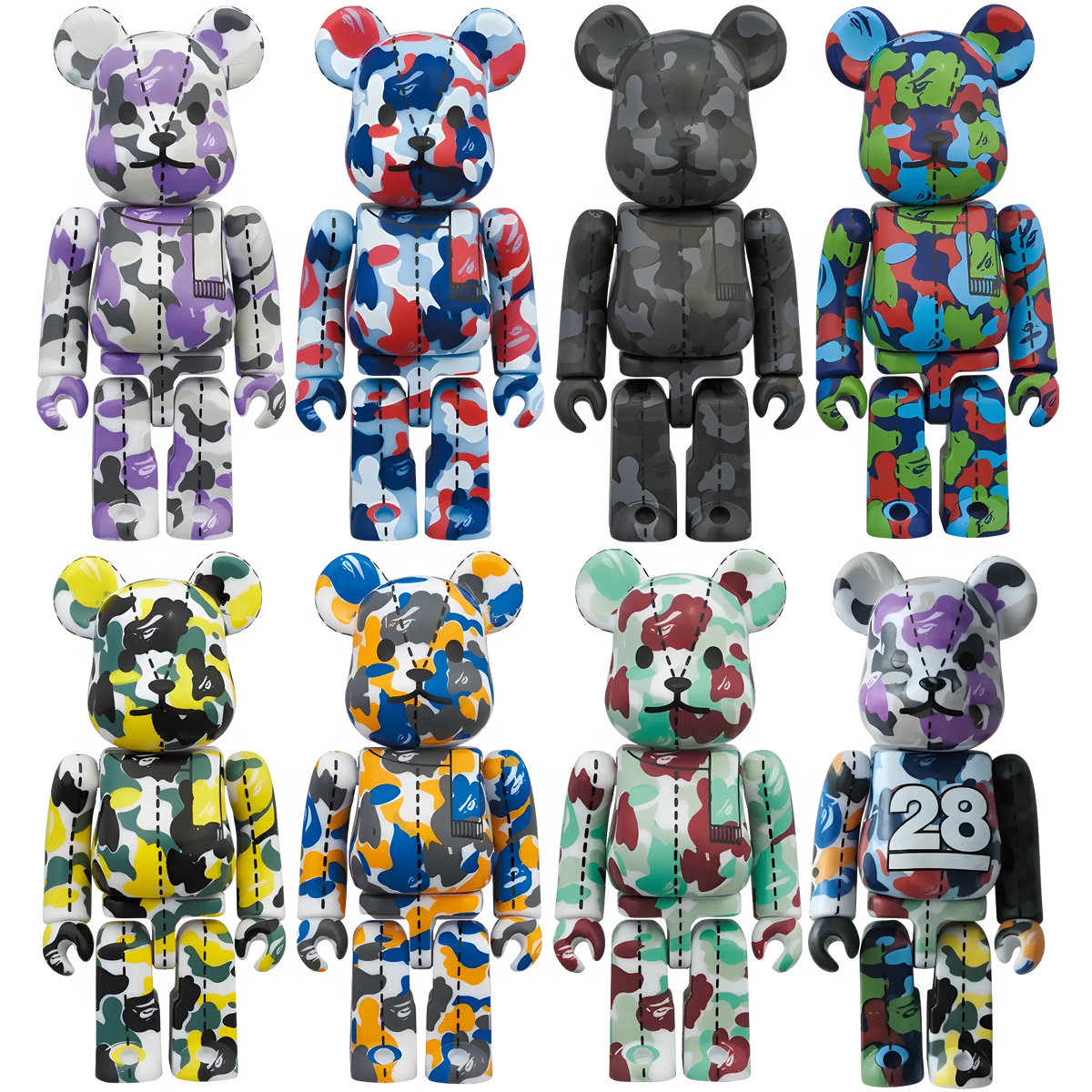 Bearbrick BAPE Camo 28th Anniversary #1 Blindbox 100% Modellübersicht