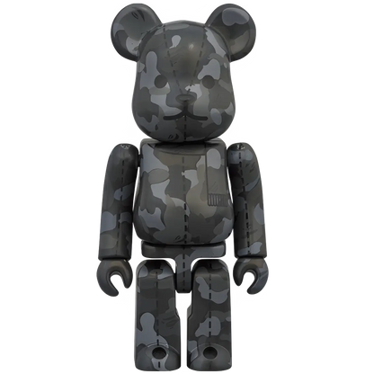Bearbrick BAPE Camo 28th Anniversary #1 Black Grey 100% Herstellerbild 1