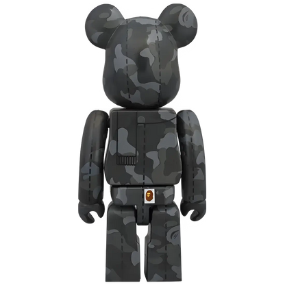 Bearbrick BAPE Camo 28th Anniversary #1 Black Grey 100% Herstellerbild 2