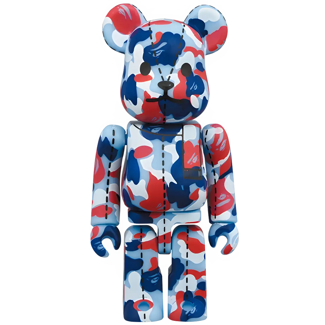 Bearbrick BAPE Camo 28th Anniversary #1 Blue Red 100% Herstellerbild 1