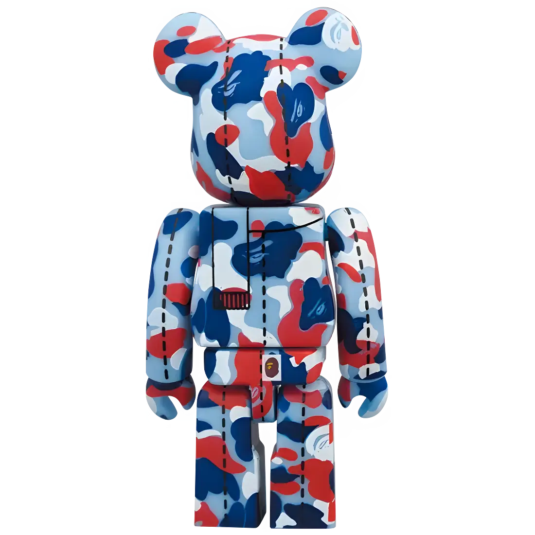 Bearbrick BAPE Camo 28th Anniversary #1 Blue Red 100% Herstellerbild 2
