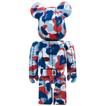 Bearbrick BAPE Camo 28th Anniversary #1 Blue Red 100% Herstellerbild 2