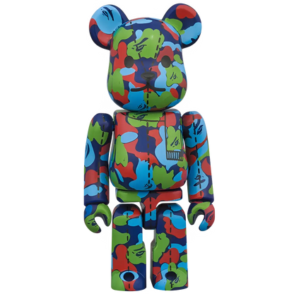 Bearbrick BAPE Camo 28th Anniversary #1 Green Red Blue 100% Herstellerbild 1