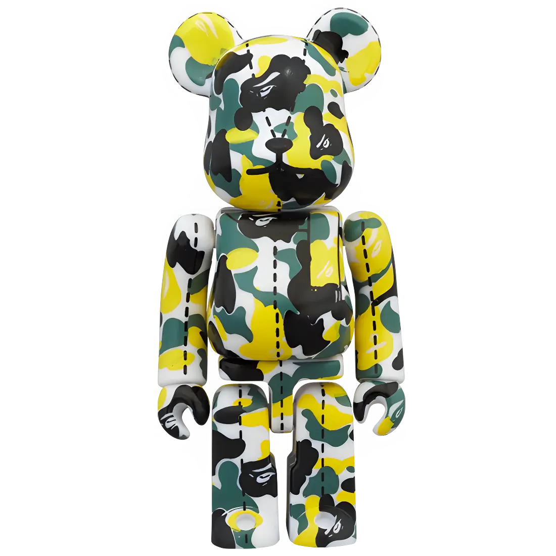 Bearbrick BAPE Camo 28th Anniversary #1 Green Yellow 100% Herstellerbild 1
